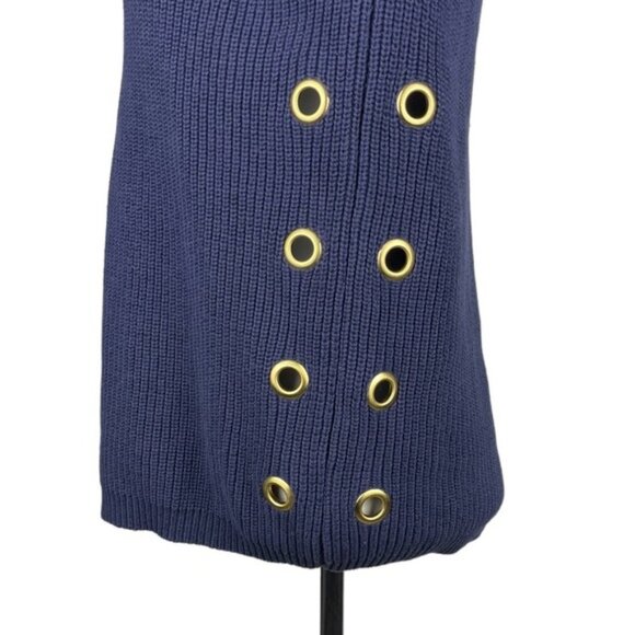 MICHAEL Michael Kors Long Sleeve Sweater Sz Large Gold Vent Holes - Picture 3 of 5